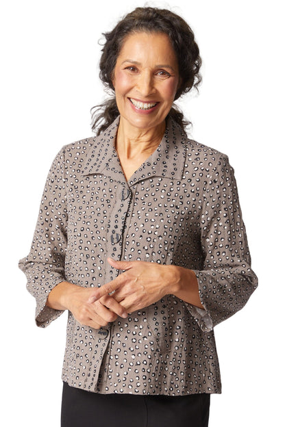 Habitat | Express Dot Mix Pleat Back Jacket - Truffle