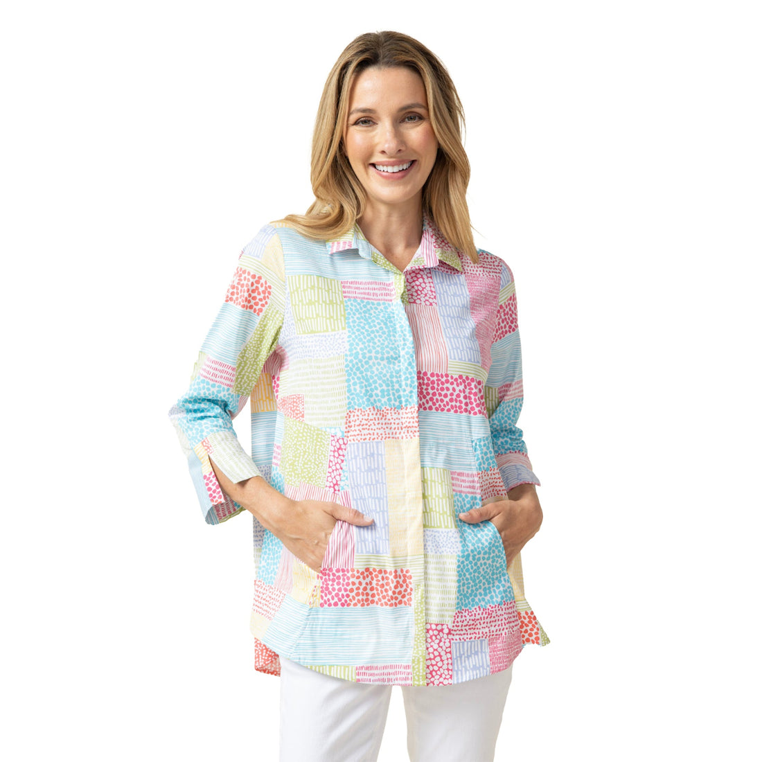 Habitat |  Perfect Travel Patchwork Hidden Placket Shirt