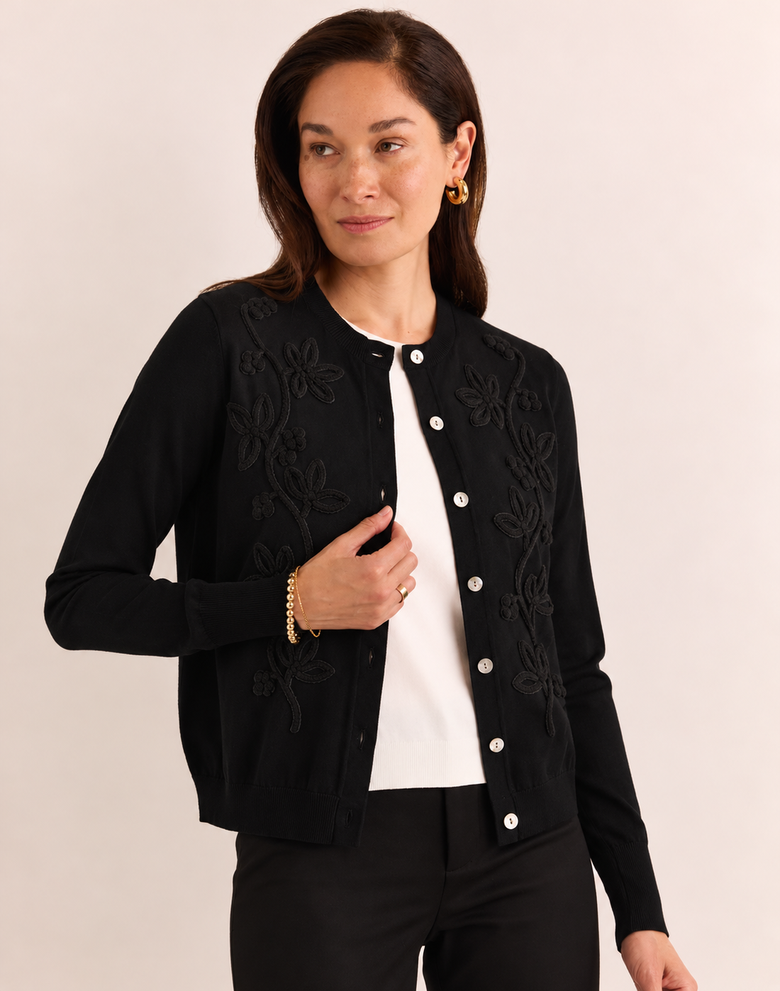 Kaylee Long Sleeve Embroidery Cardigan