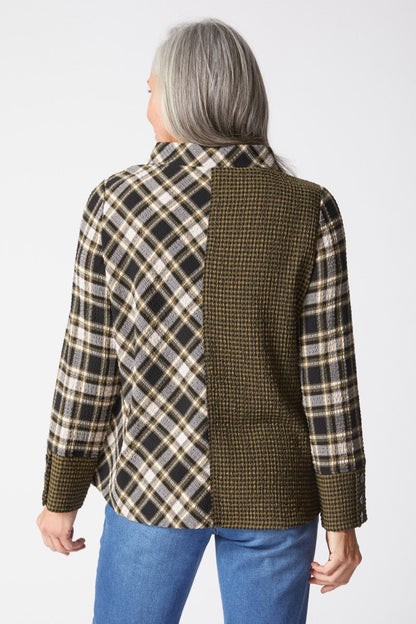 Habitat | Girl Gone Plaid Assymetrical Button Cuff Top