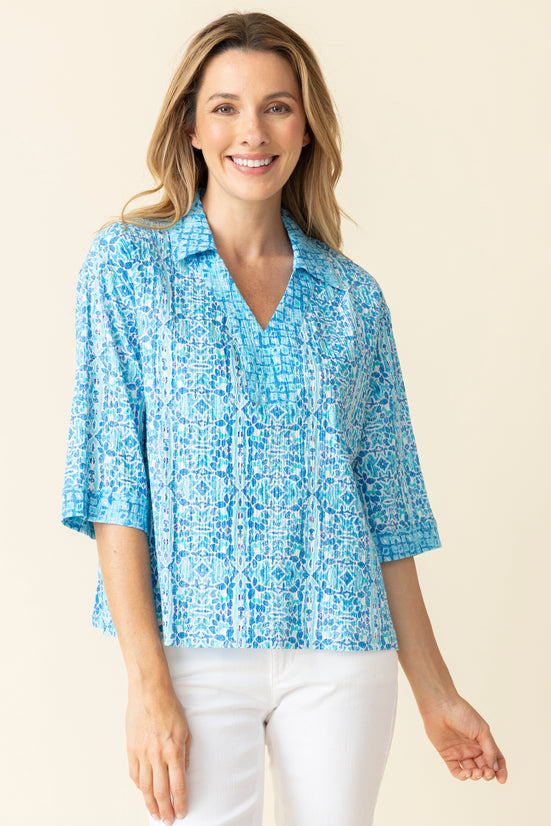 Habitat | Crinkle Cotton Miami Mix Terrace Top