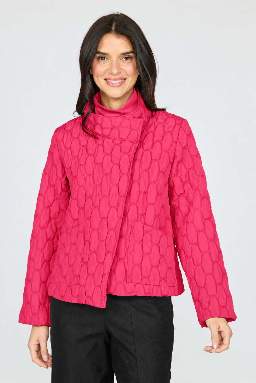 Nexus Quilt Angled Jacket - Magenta