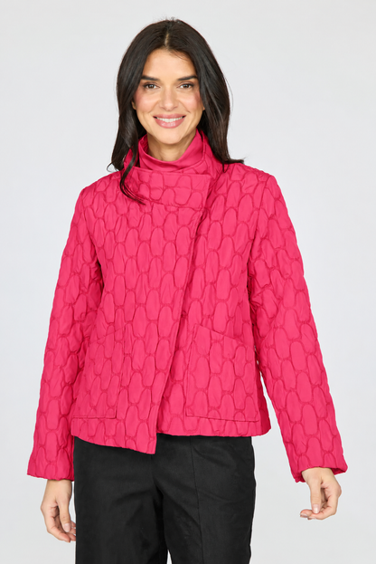 Nexus Quilt Angled Jacket - Magenta