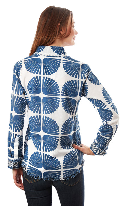 Cape Cod Tunic Navy White Palm Fronds