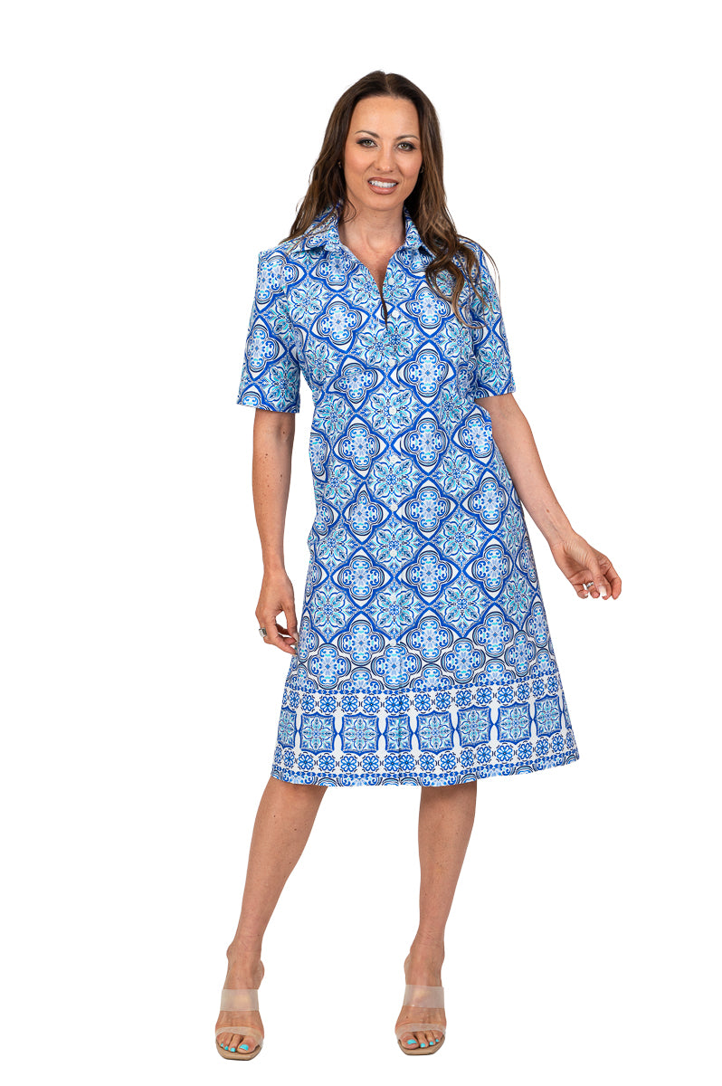 Short Sleeve Dress - Periwinkle