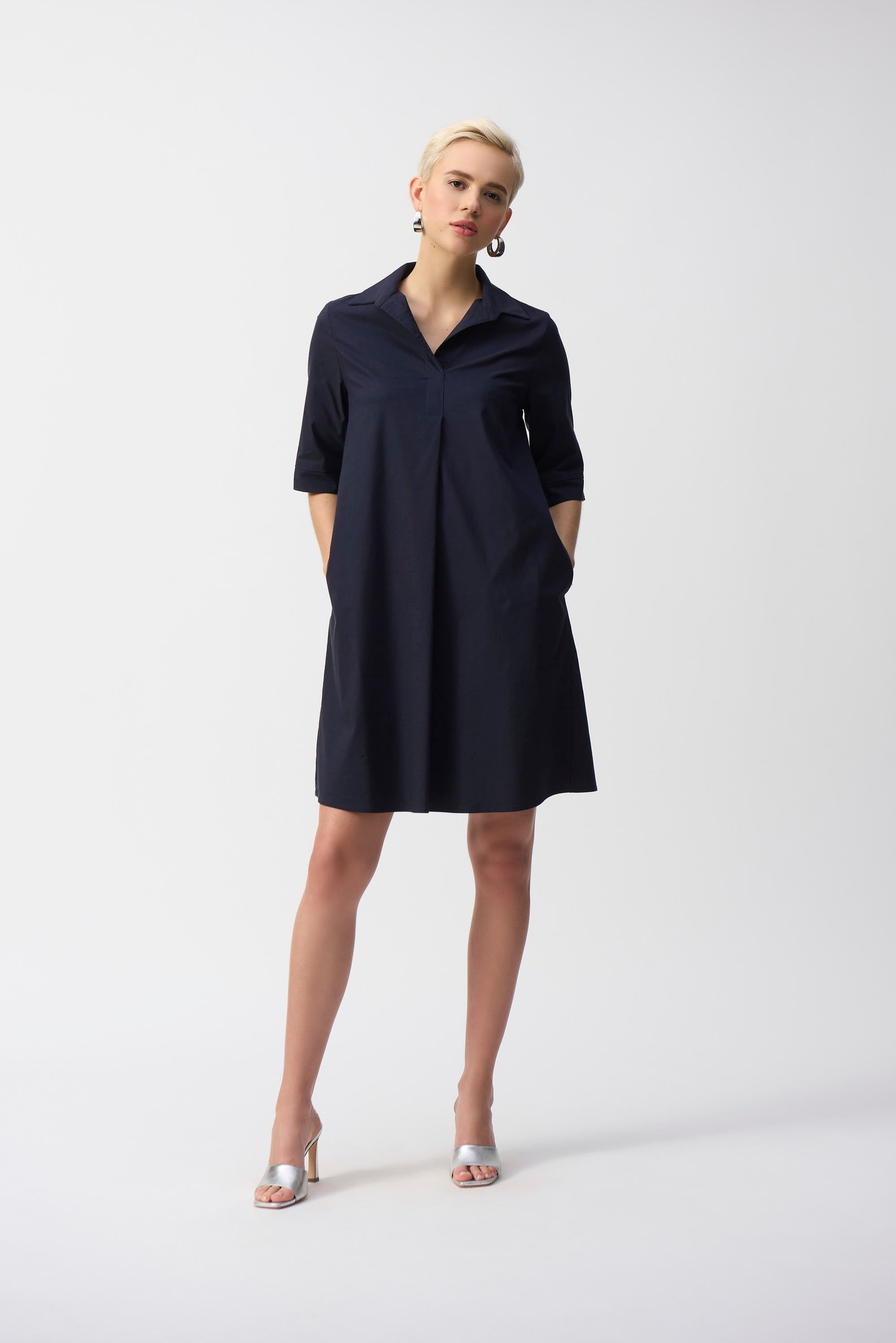 Joseph Ribkoff | Stretch Poplin Trapeze Dress - Midnight Blue