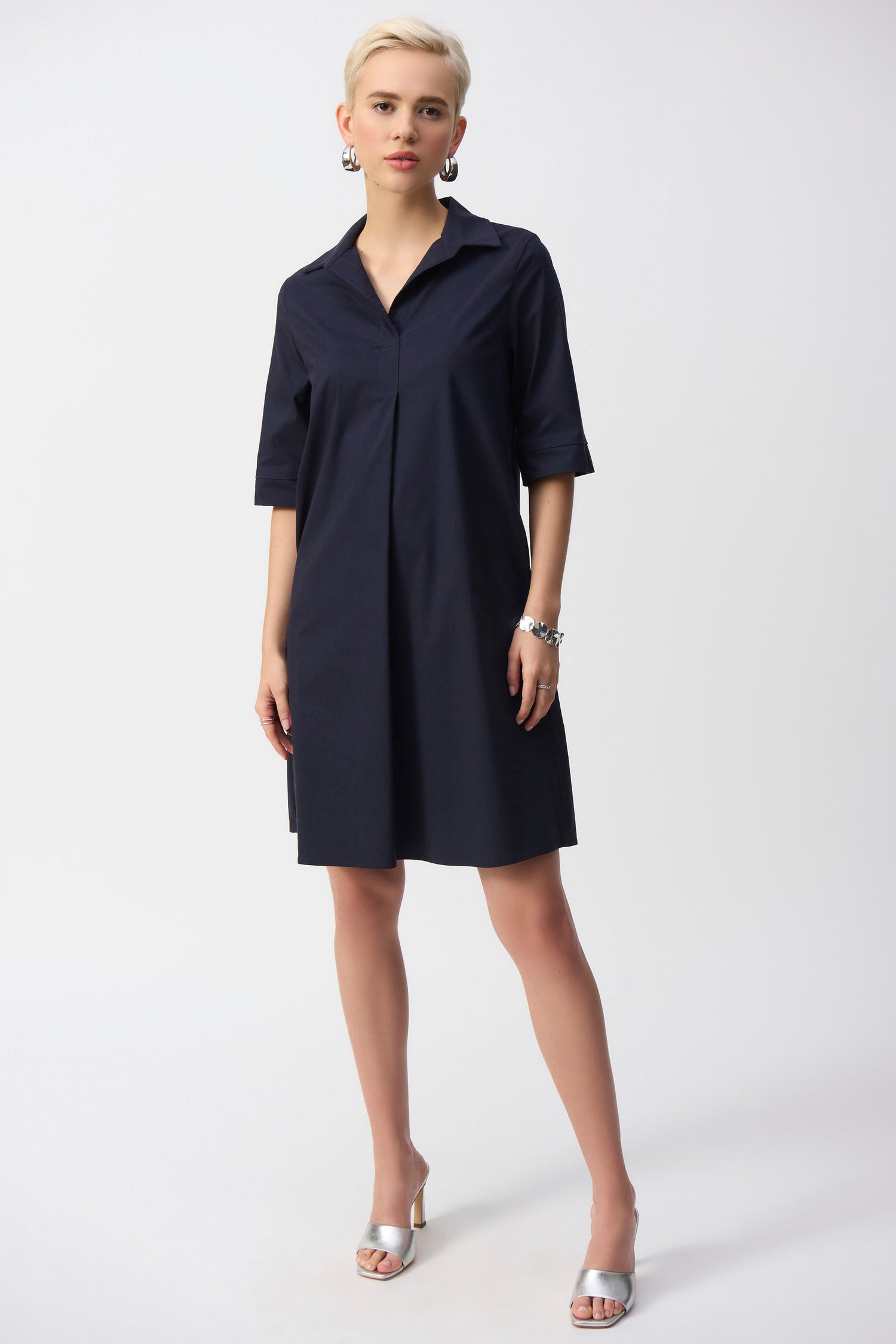 Joseph Ribkoff | Stretch Poplin Trapeze Dress - Midnight Blue