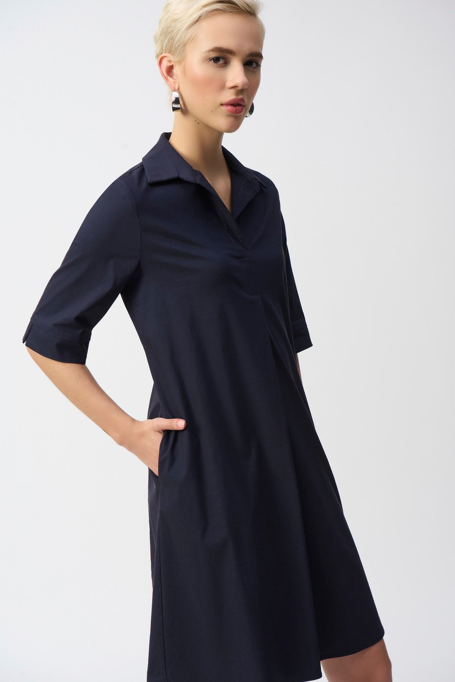 Joseph Ribkoff | Stretch Poplin Trapeze Dress - Midnight Blue