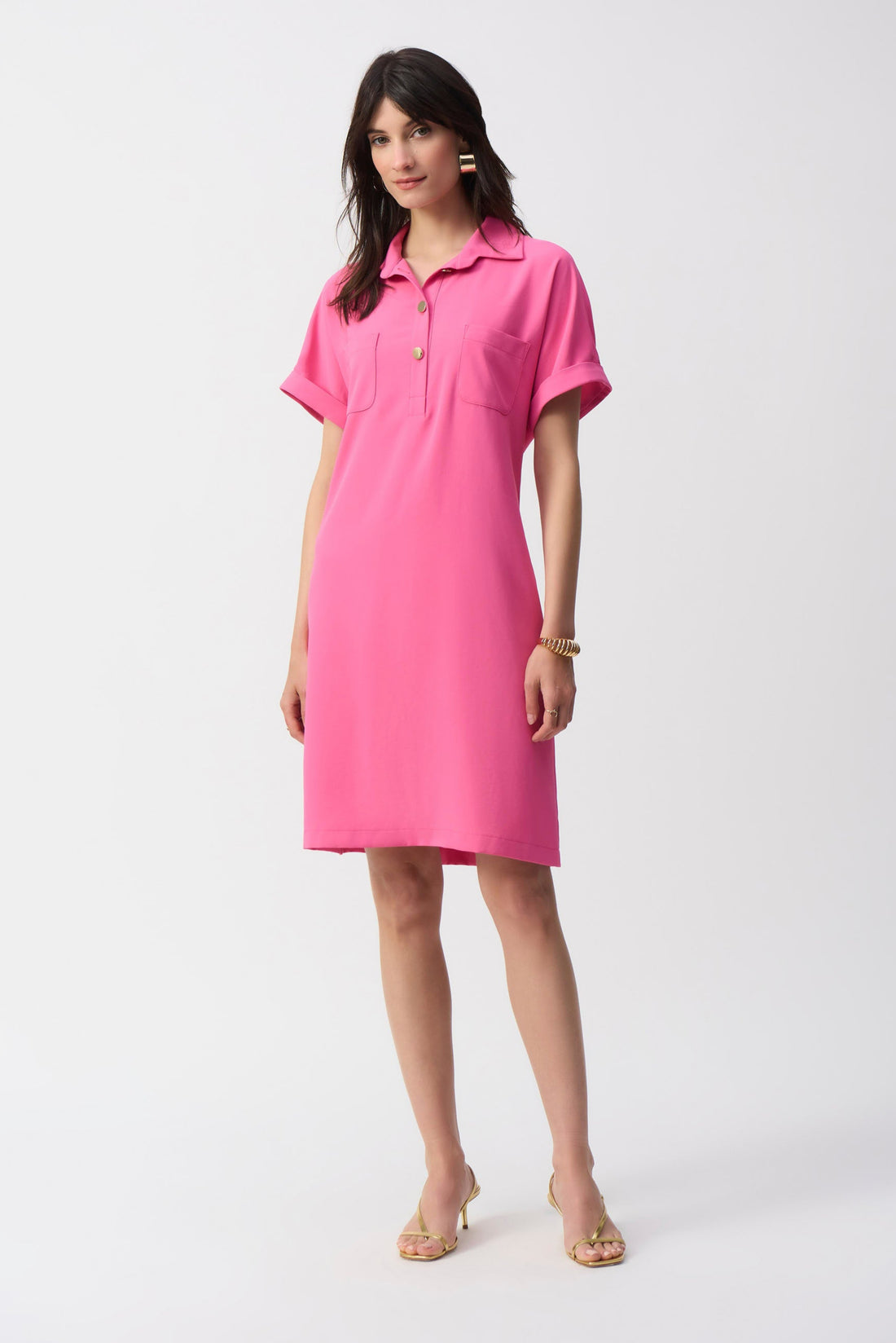 Joseph Ribkoff | Mini Shirt Polo Dress - Bubble Gum