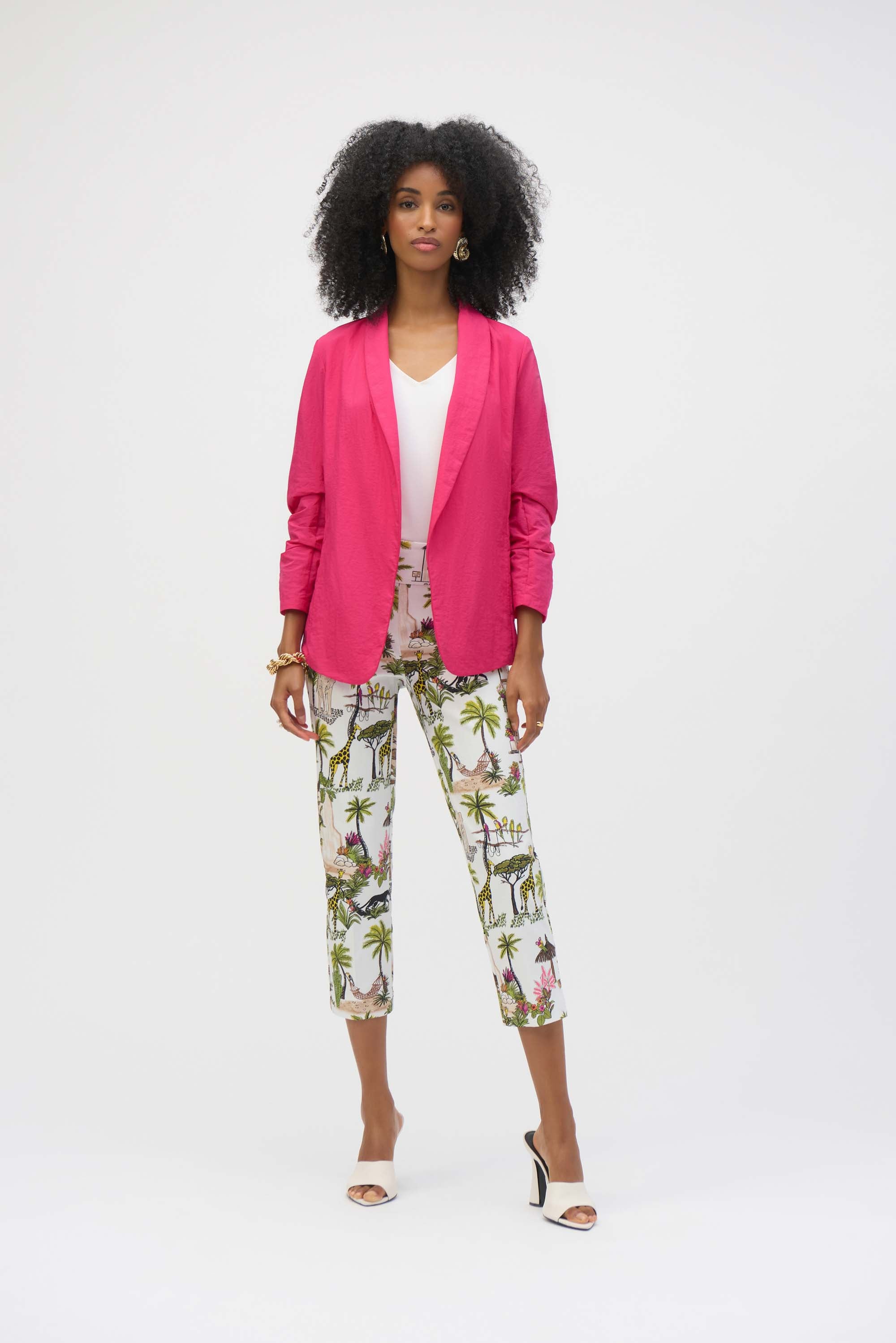 Joseph Ribkoff | Floral High-Waisted Trousers - Vanilla/Multi