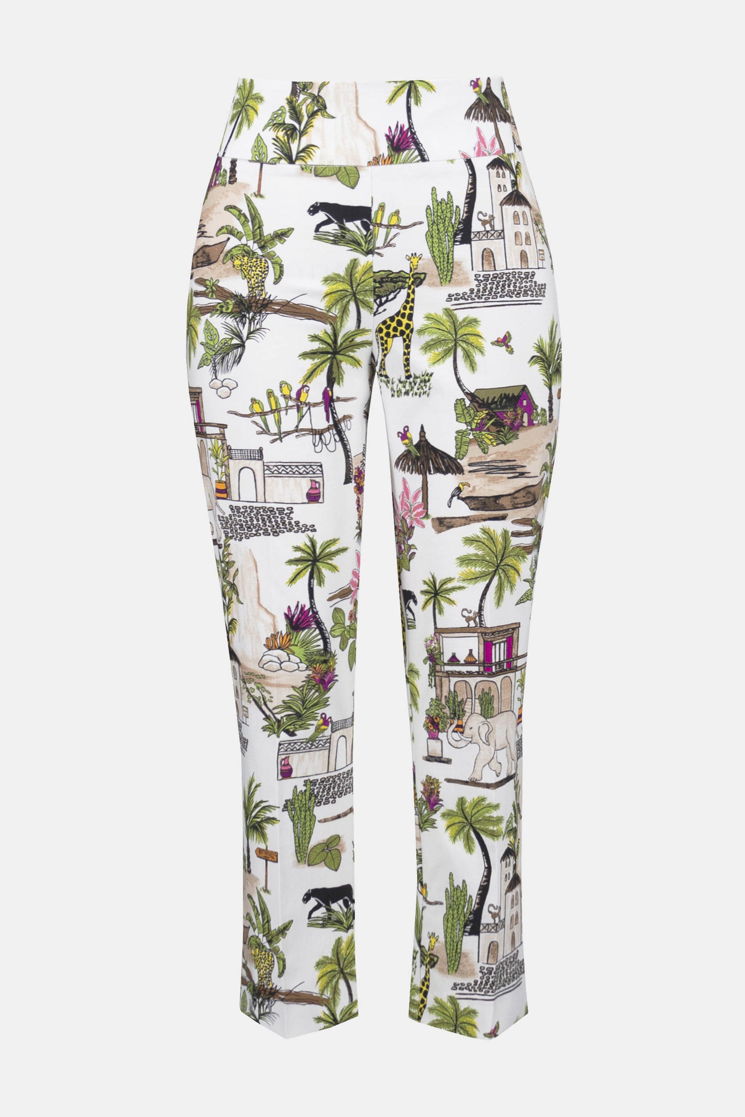 Joseph Ribkoff | Floral High-Waisted Trousers - Vanilla/Multi