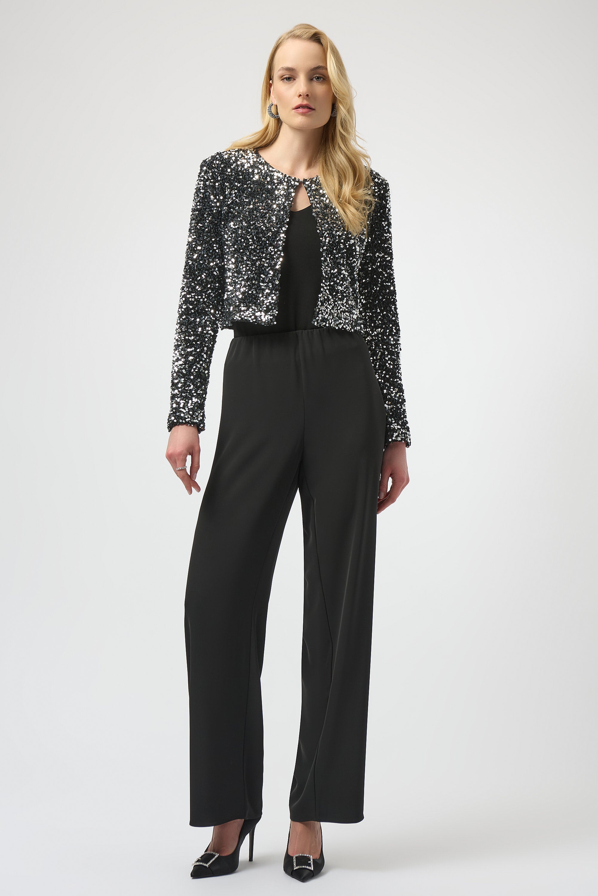 Wide Leg Pull-on Pants - Black