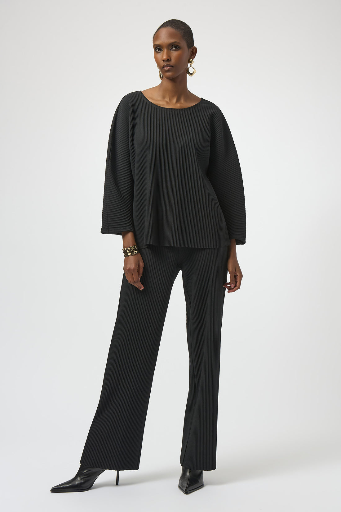 Joseph Ribkoff | Pleated Scuba Boxy Top