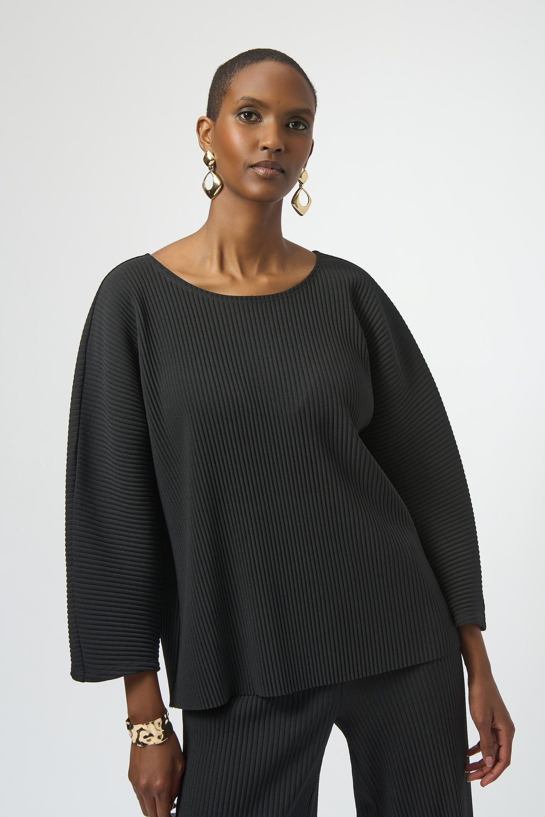 Joseph Ribkoff | Pleated Scuba Boxy Top