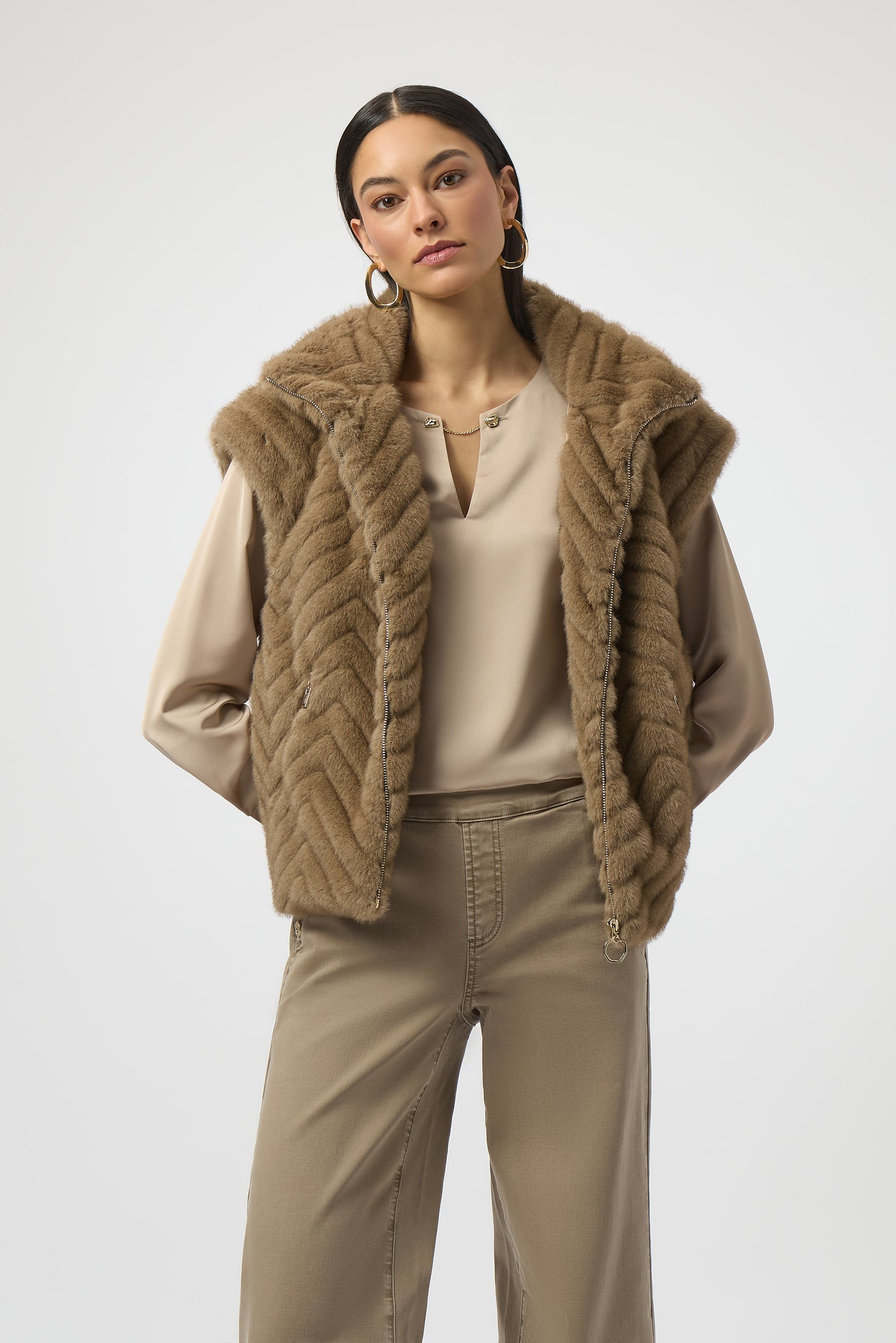 Joseph Ribkoff | Faux Fur Vest - Mink
