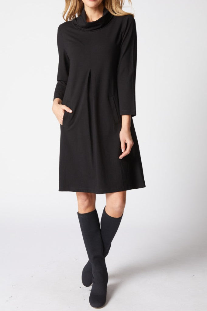 Habitat | Core Travel Solid Pleat Front Dress - Black