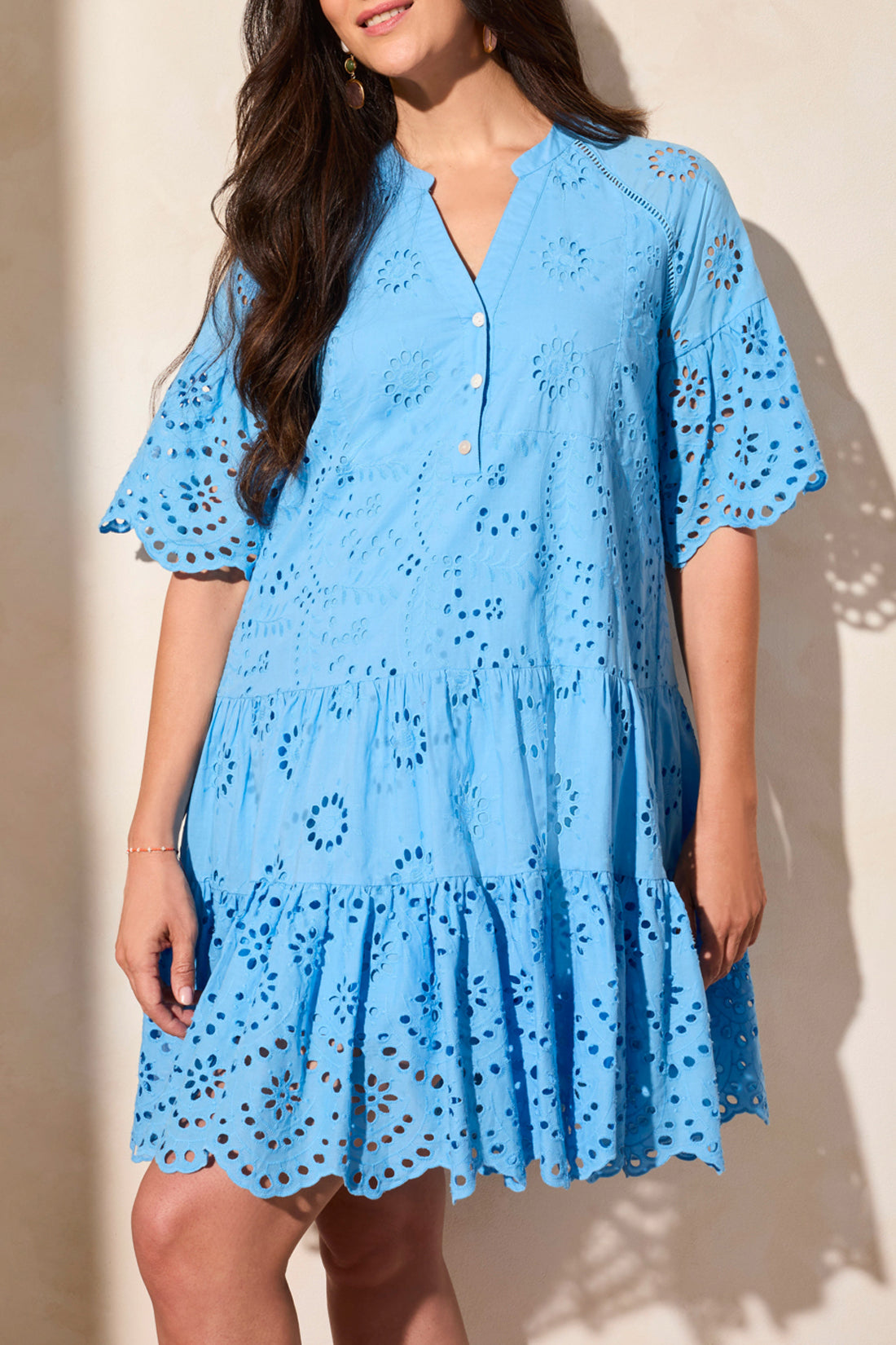 Tribal | Mixed Pattern Eyelet Dress