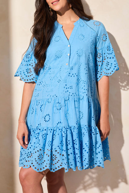 Tribal | Mixed Pattern Eyelet Dress
