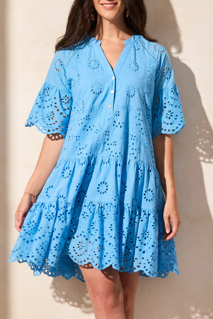 Tribal | Mixed Pattern Eyelet Dress