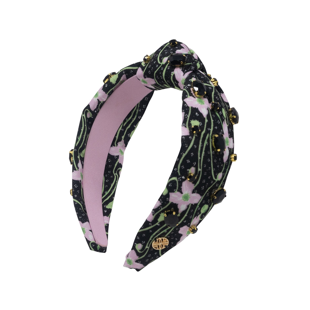 Embellished Slim Knot Headband, Blushing Blooms