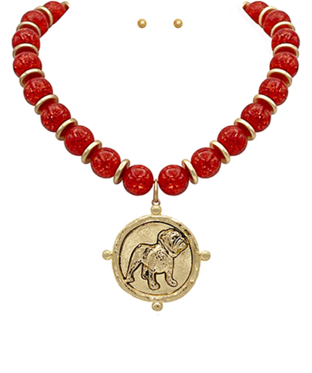 Golden Stella | Ga Bulldog Bead Necklace