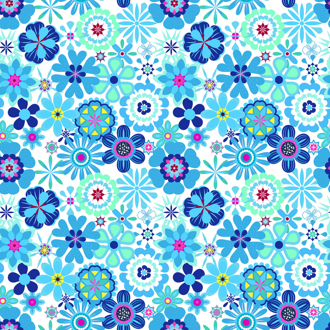 Greenwich Tunic Dress in Power Flower Blue