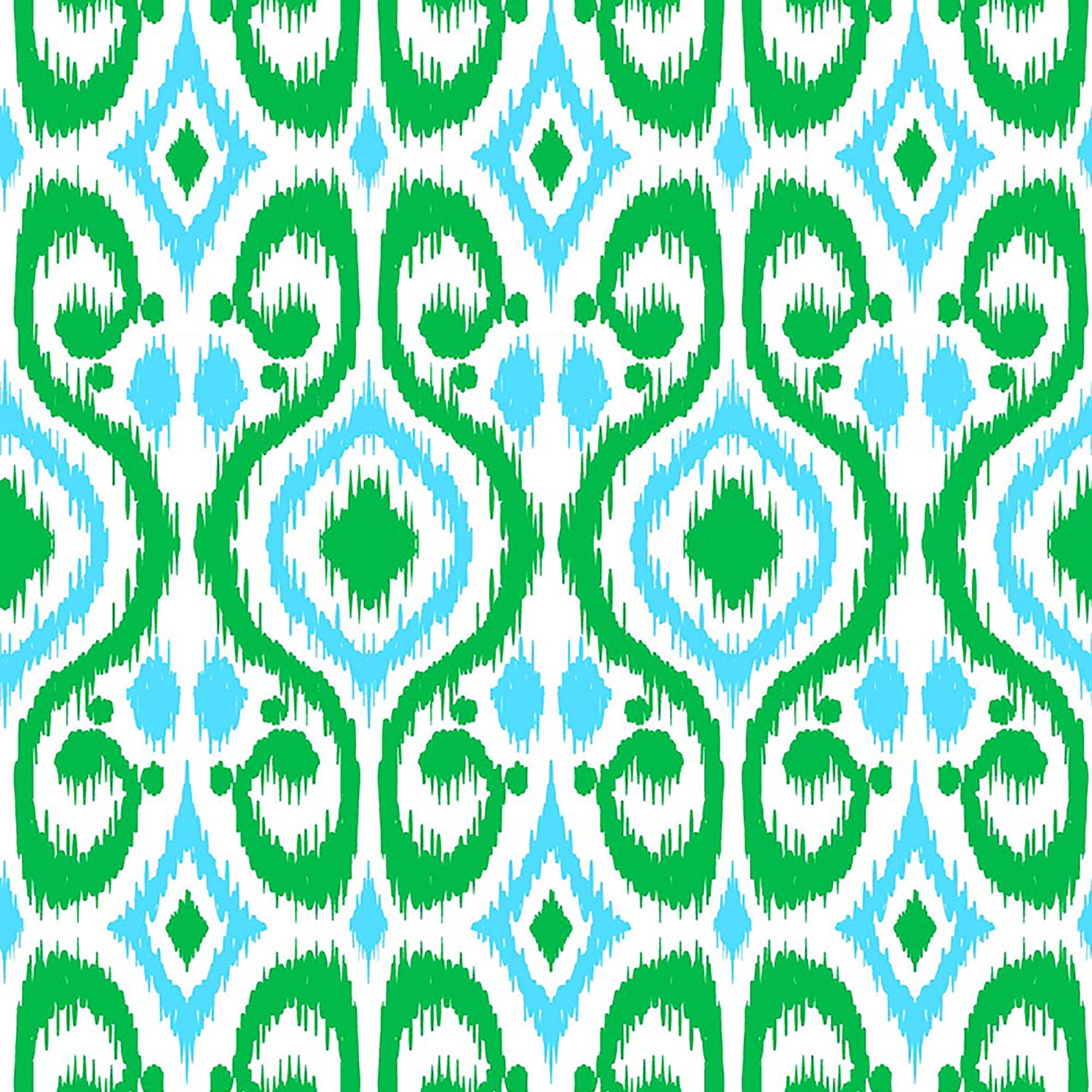 Kiawah Country Club Skort in Ikat Island Turquoise and Kelly Green