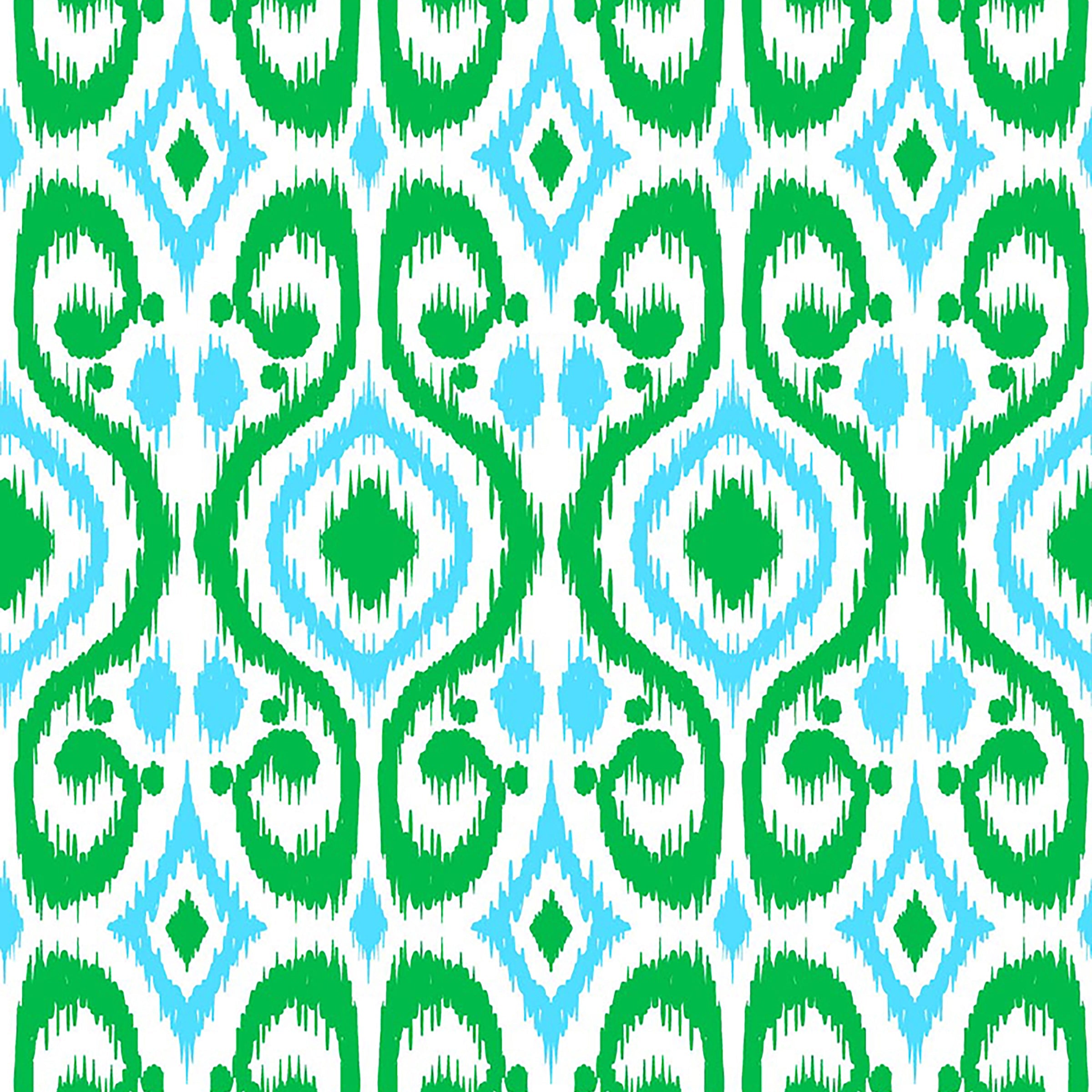 Kiawah Country Club Skort in Ikat Island Turquoise and Kelly Green
