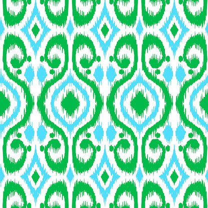 Kiawah Country Club Skort in Ikat Island Turquoise and Kelly Green