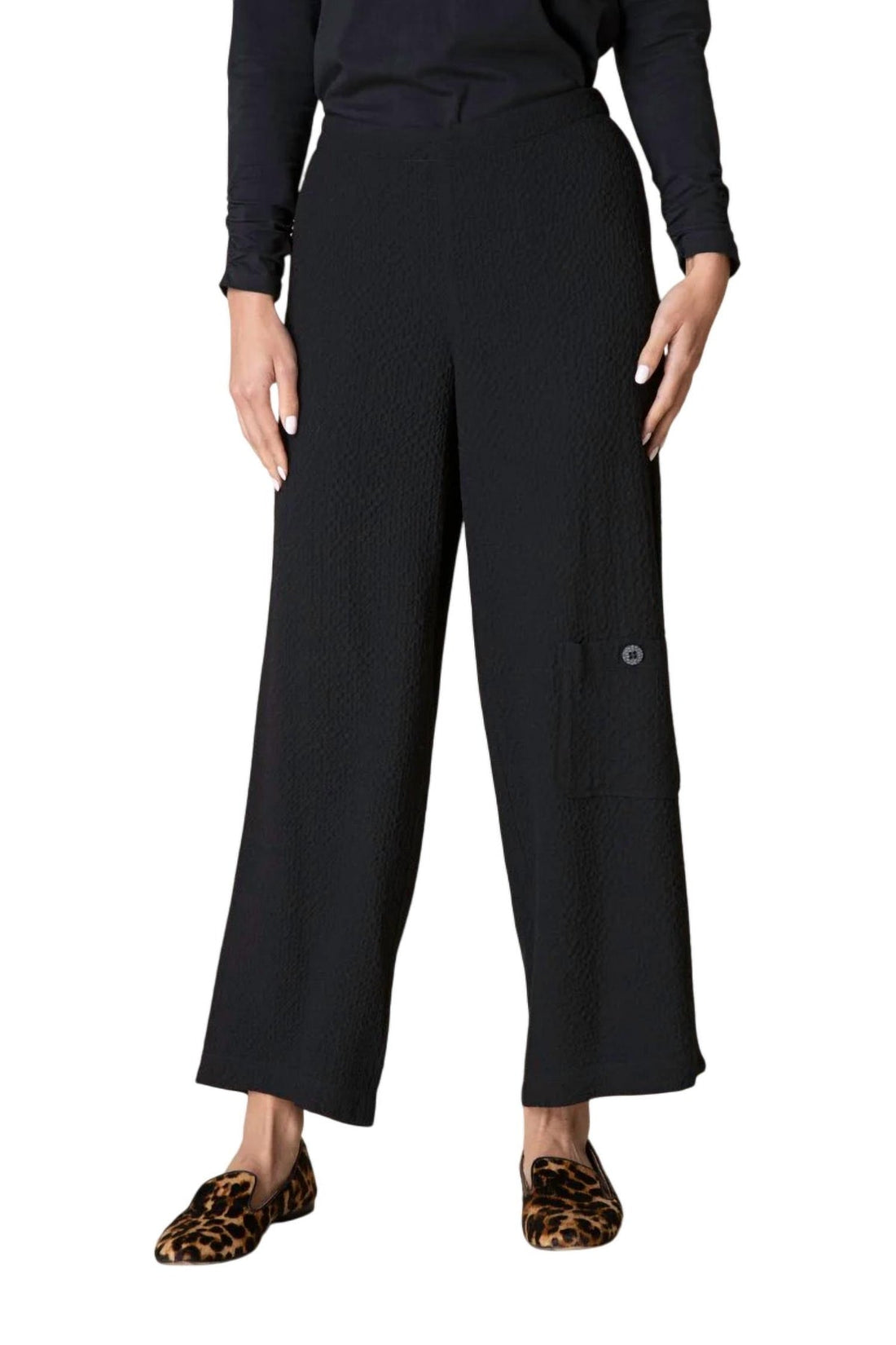 Habitat | Crinkle Crepe Solid Flat Front Ankle Pant