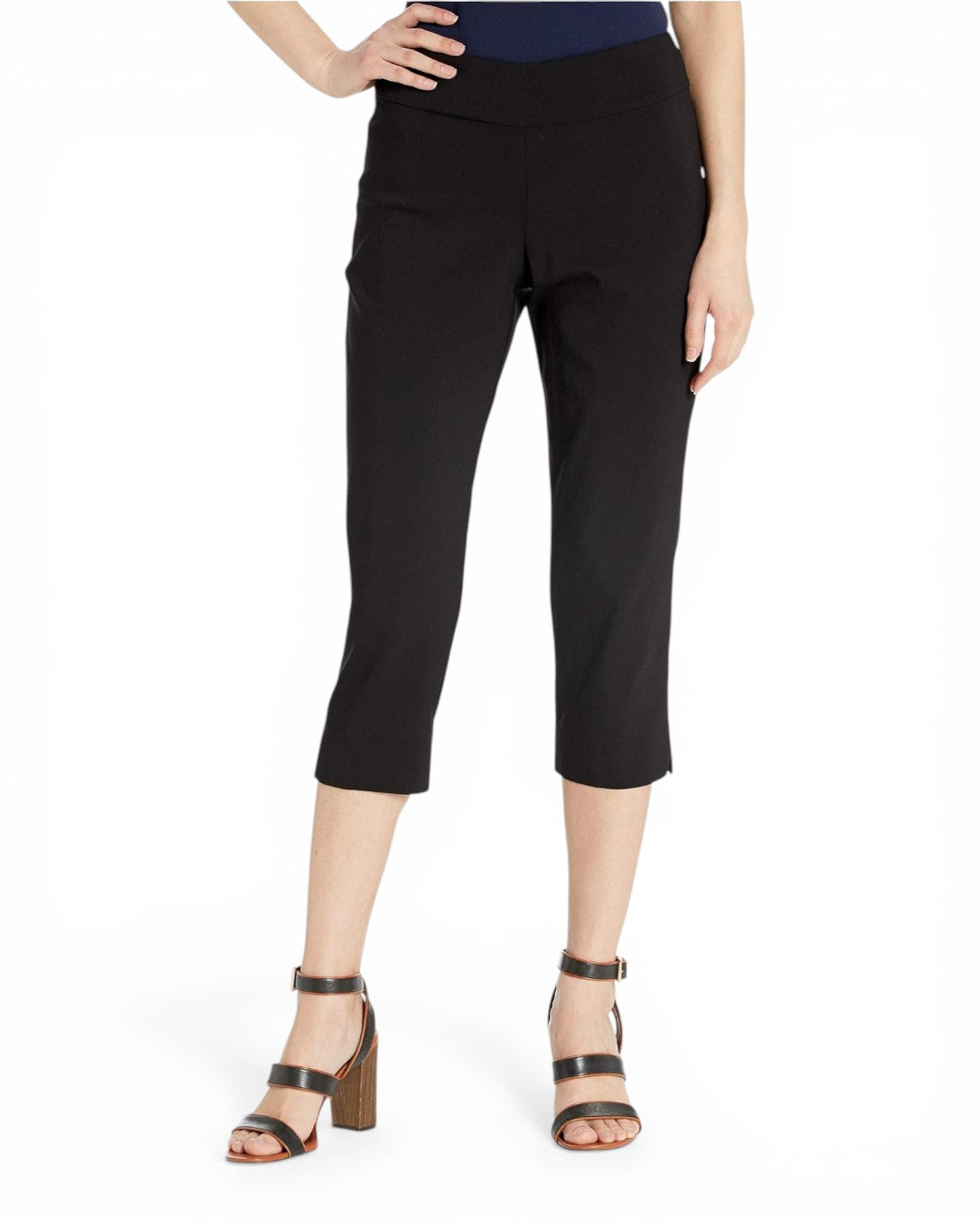 Krazy Larry P511 Pull-On Capri Pants - Black