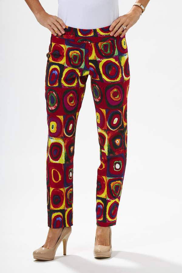 Krazy Larry P507 Pull on Pant - Multi Squares