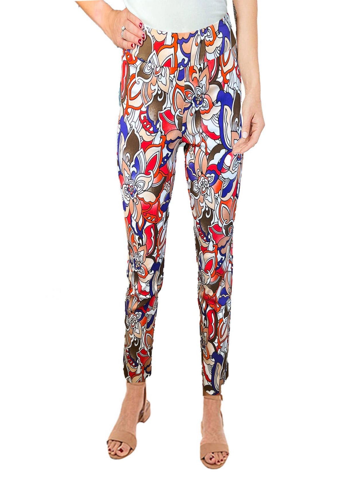 Krazy Larry P507 Pull on Pant - Orange Tropical