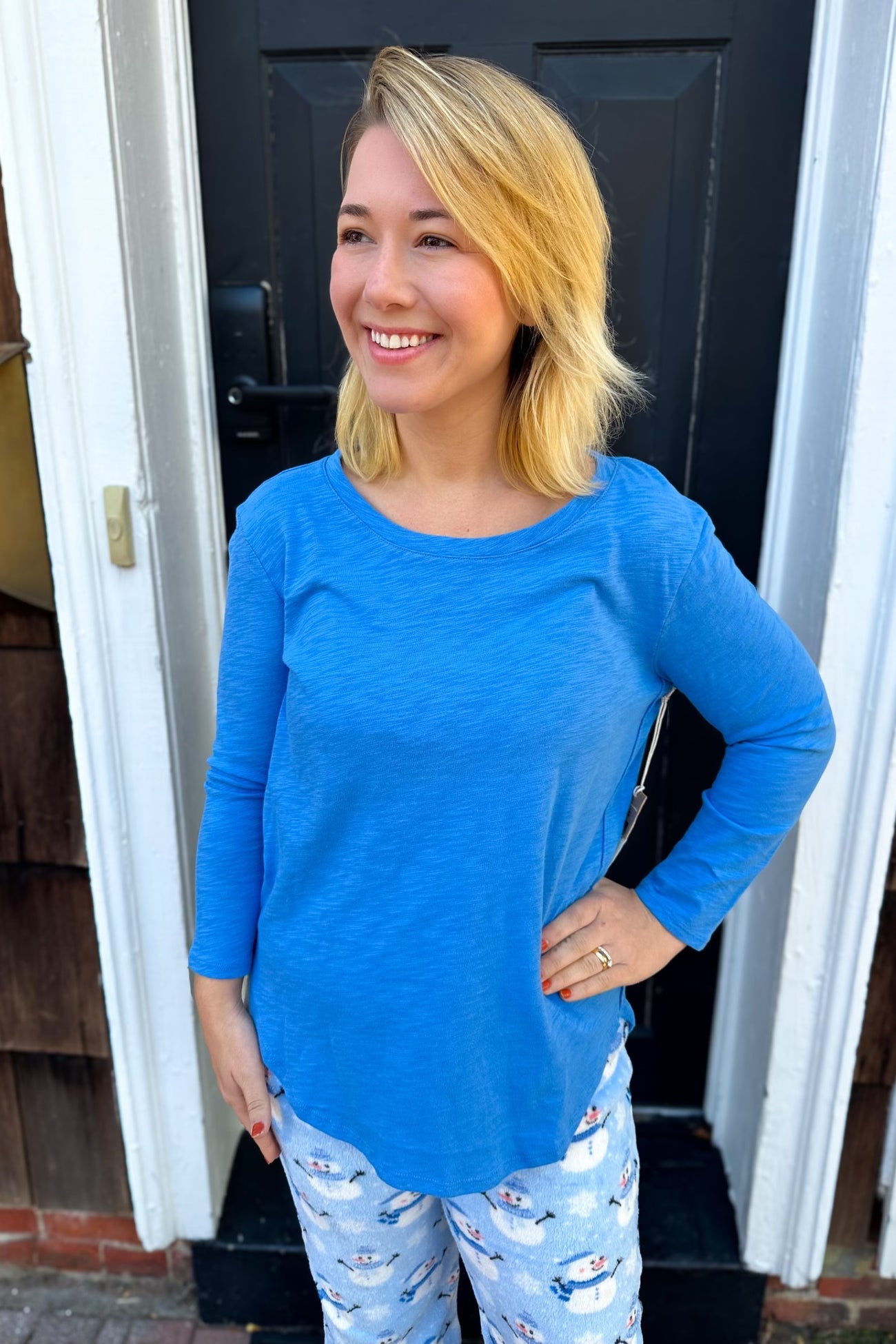 Habitat | Solid Hi-Lo 3/4 Sleeve Top