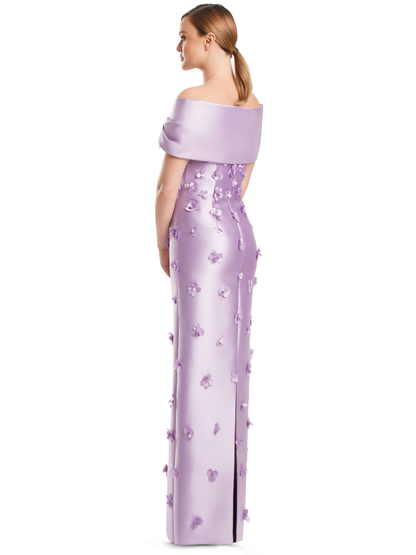 Gown with 3-D Flowers