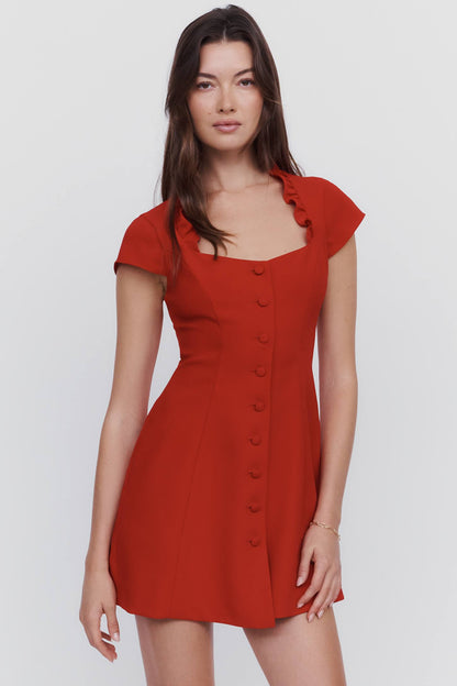 Amanda Uprichard Jadie Mini Dress scarlet red