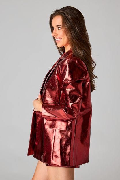 Buddy Love | Avery Oversized Metallic Blazer - Bronze