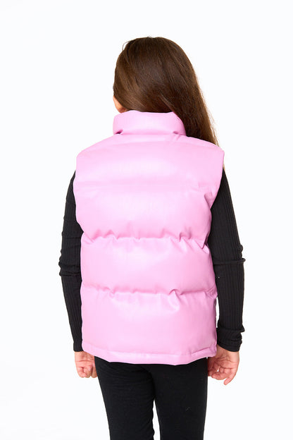 Mini Helen Puffer Vest - Bubble Gum