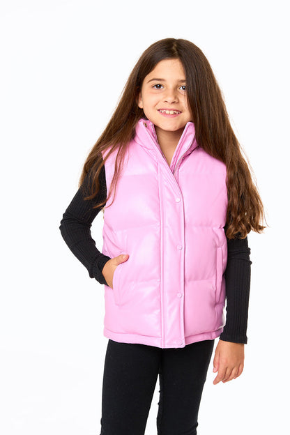 Mini Helen Puffer Vest - Bubble Gum