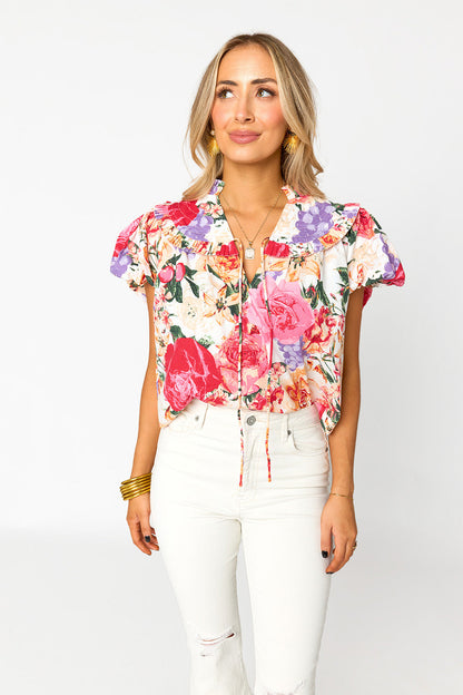 Leeland Puff Sleeve Top - Love Story