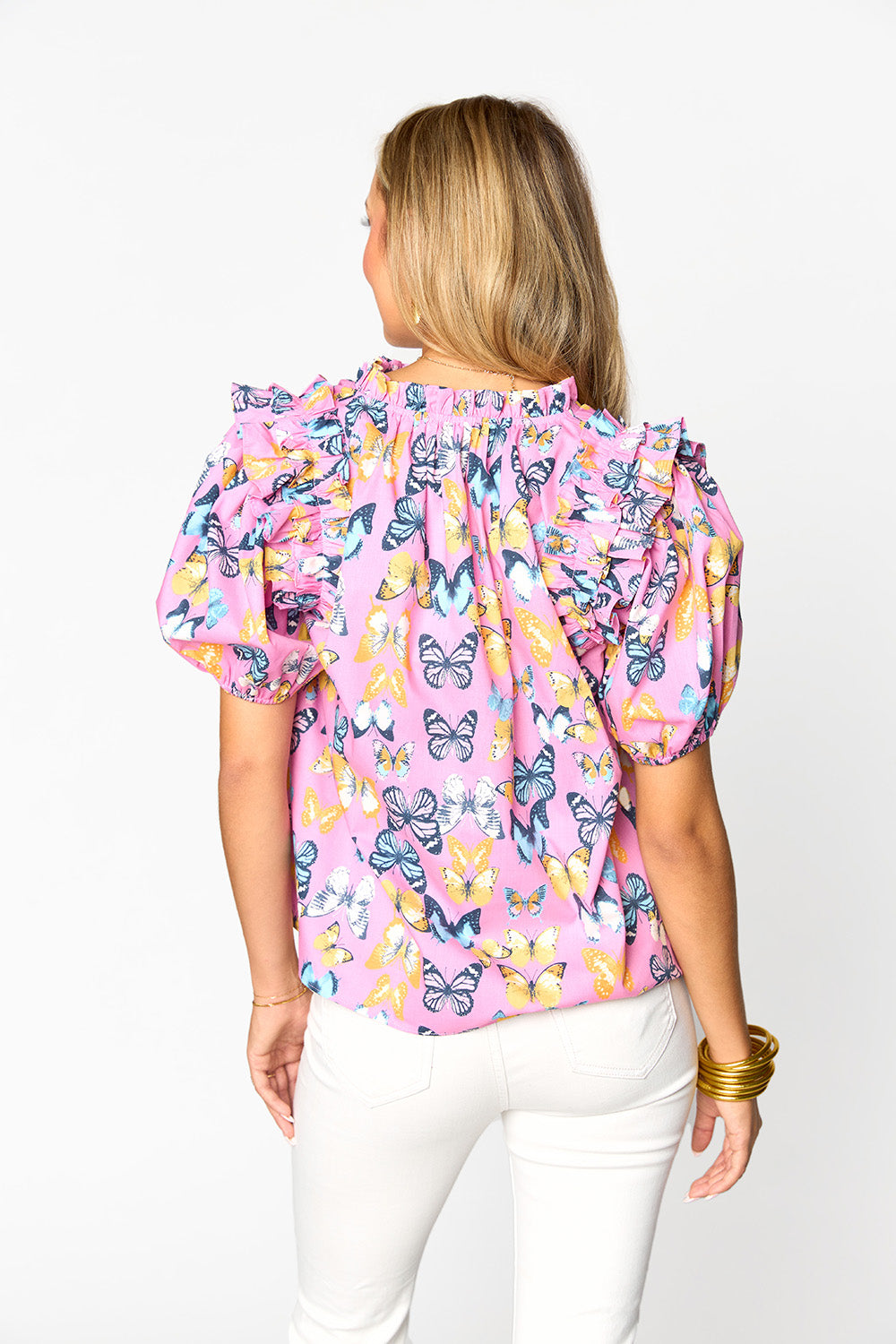 Essie Ruffle Short Sleeve Top - Feelin&