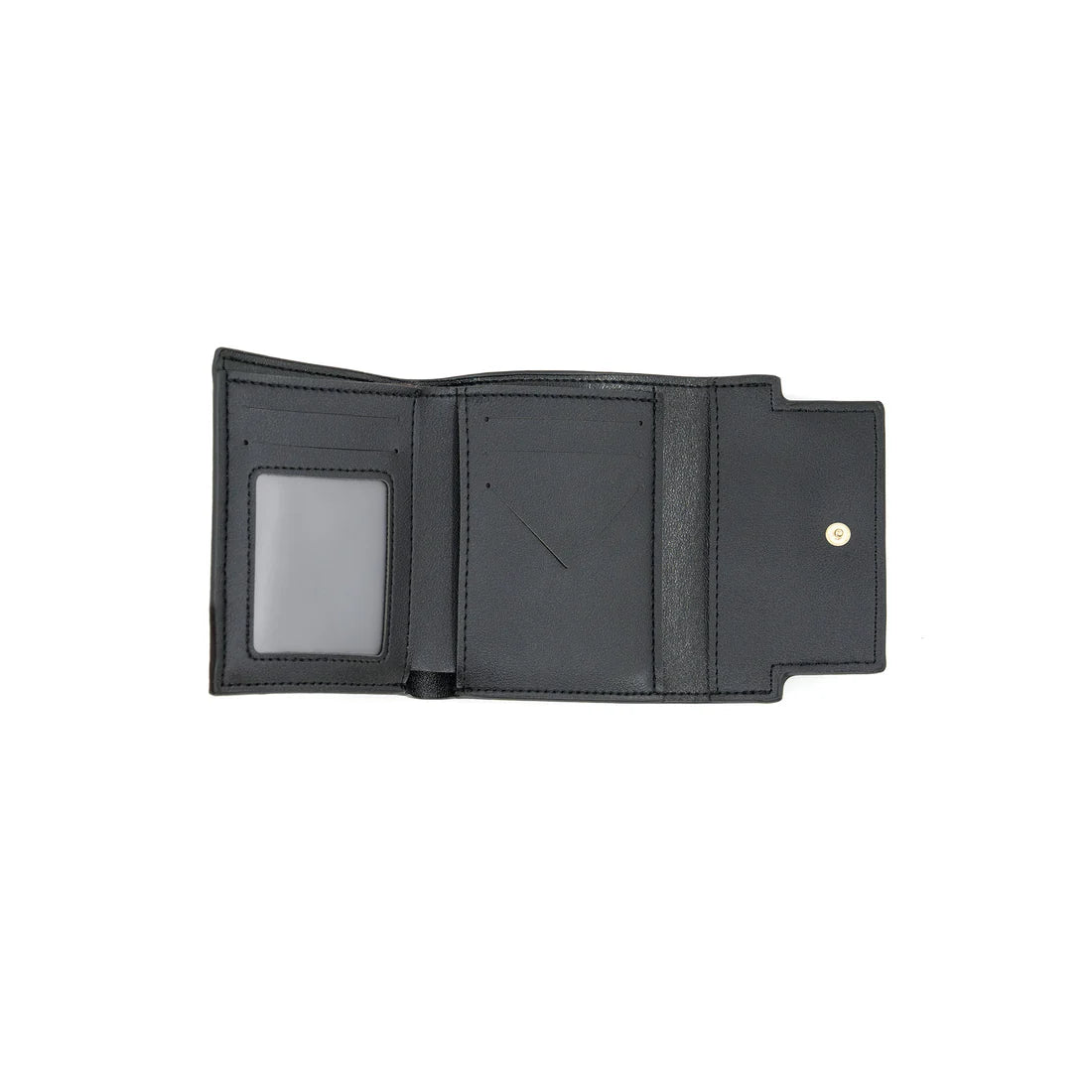 Black leather wallet with card holder on a white background