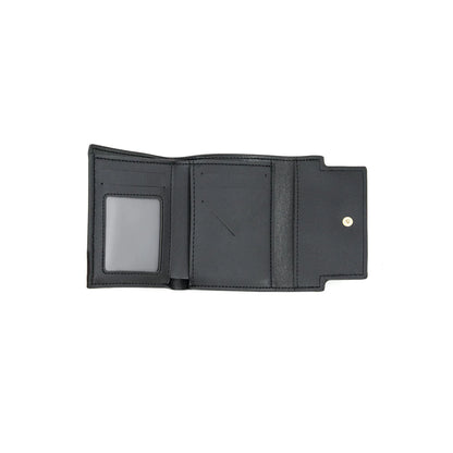 Black leather wallet with card holder on a white background