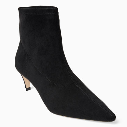 Black ankle boot on a white background