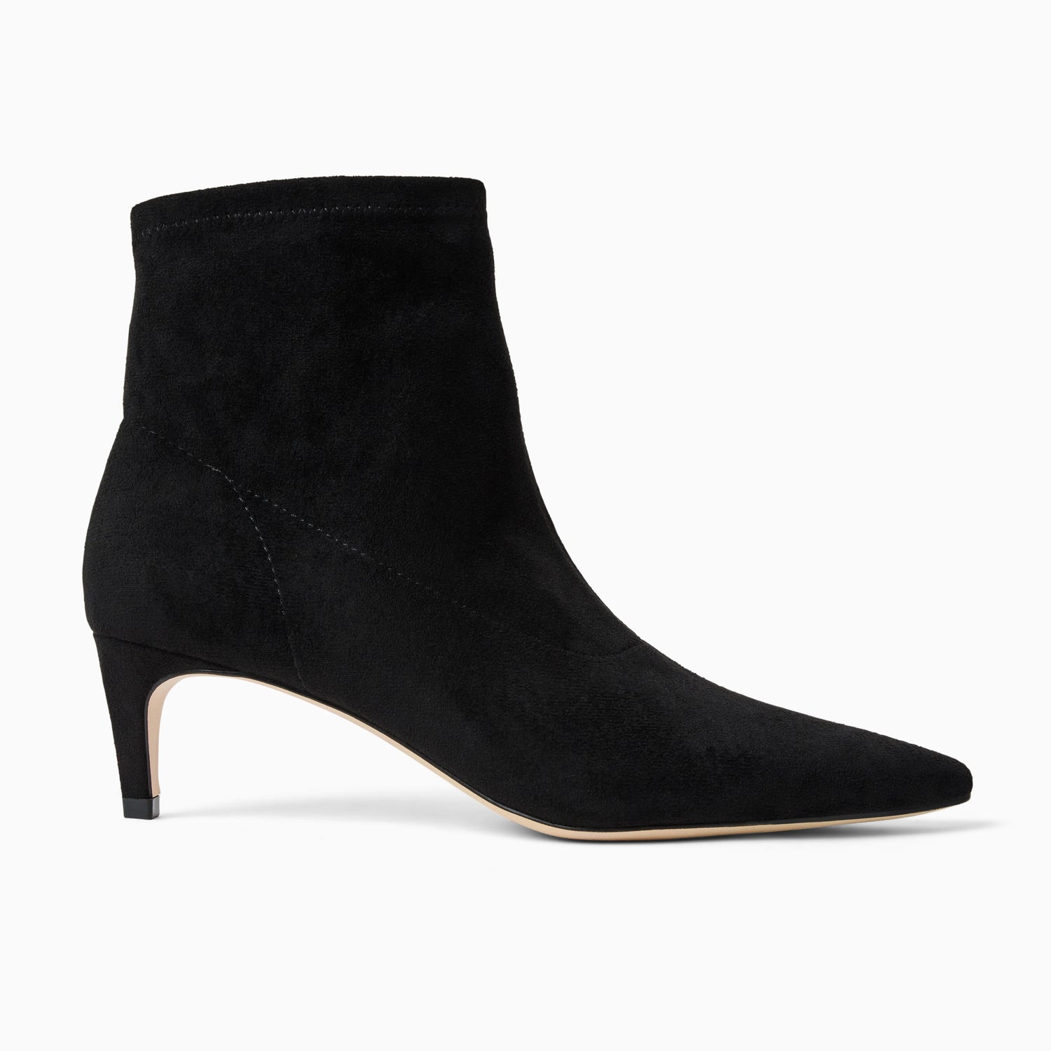 Black ankle boot on a white background
