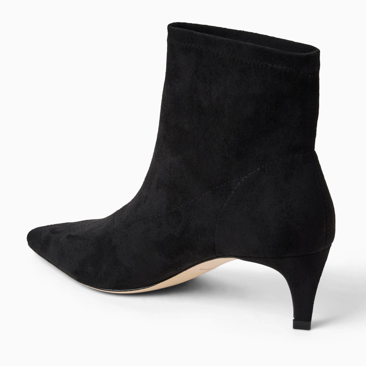 Black ankle boot on a white background