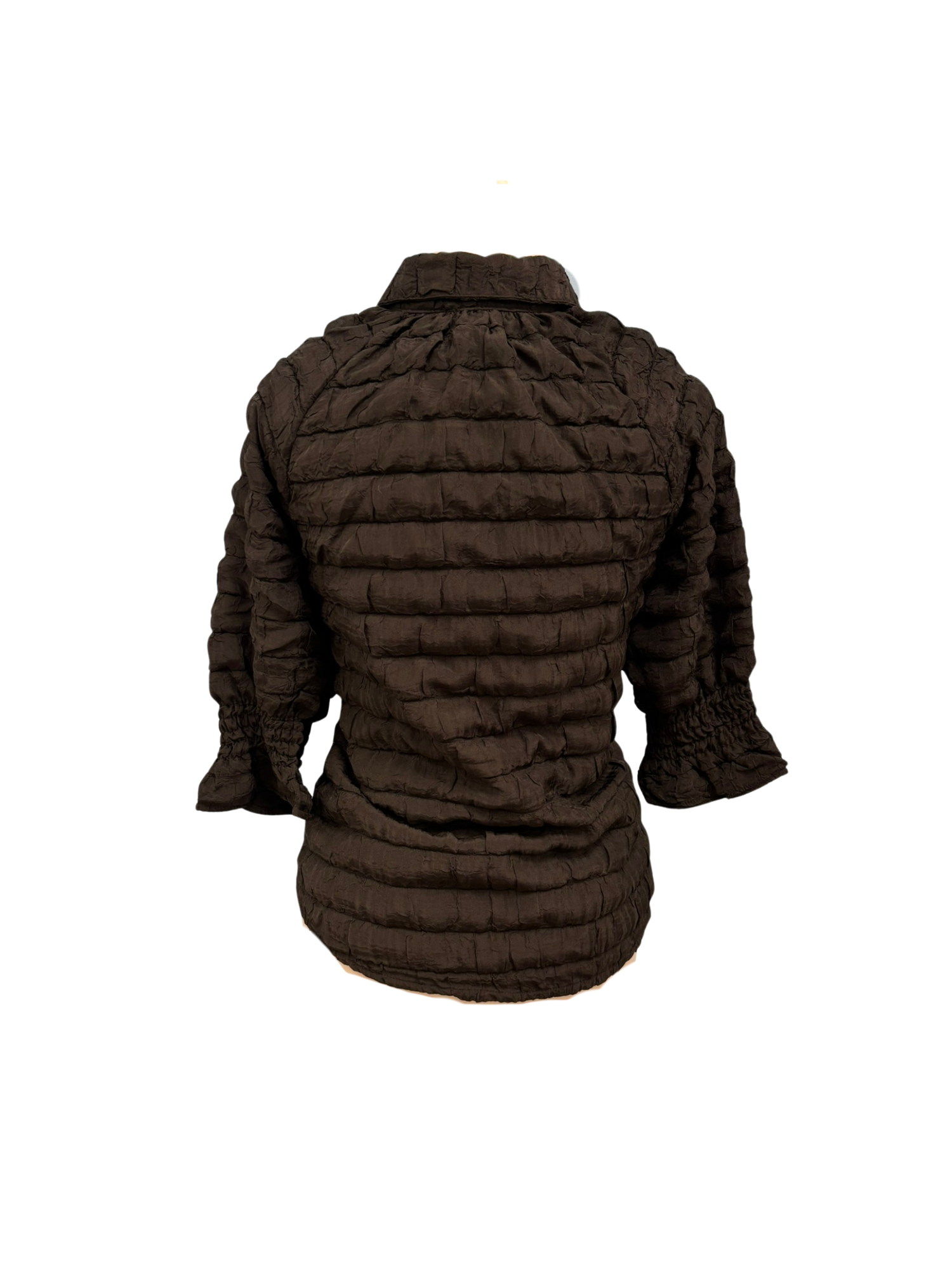 Women blouse black quilted half sleeve top