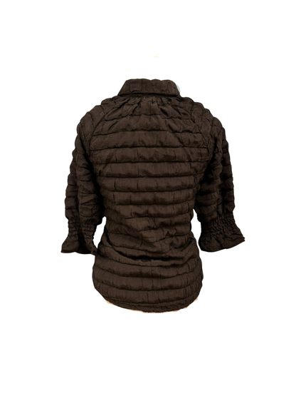 Women blouse black quilted half sleeve top