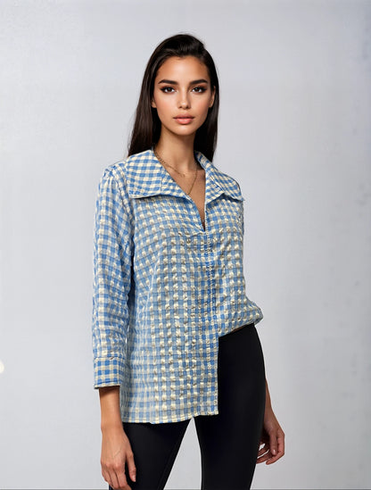 Boho Chic | Blue Check Top