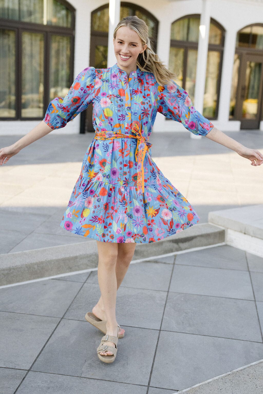 Briton Court | Hazel Dress - Blue Botanical